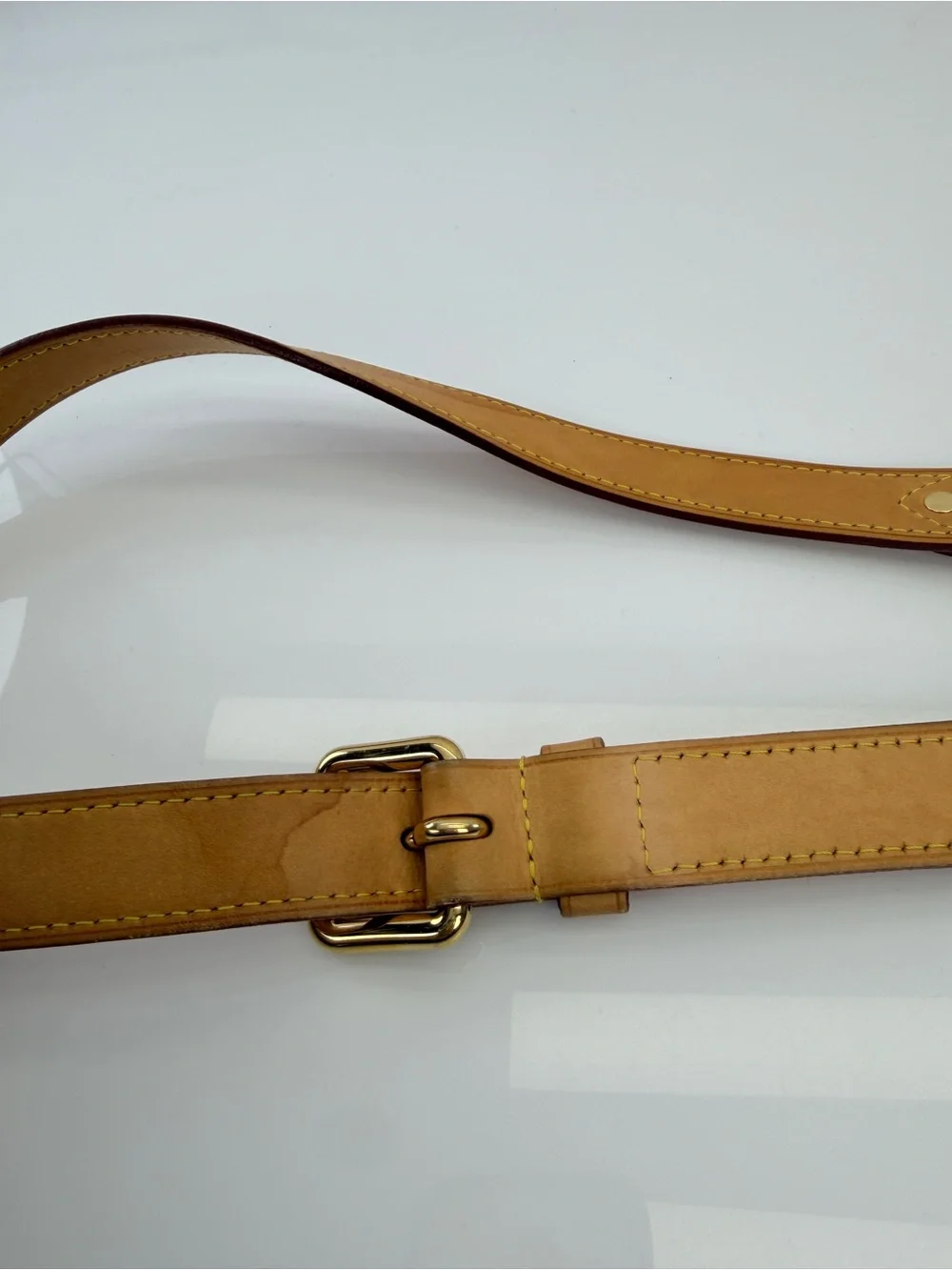 Louis Vuitton Bandouliere Leather Shoulder Strap with Gold Hardware - Tan